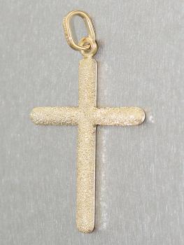 Goldkreuz 585 glatt und diamantiert Anhänger Kreuz Gold Goldanhänger 14 Kt