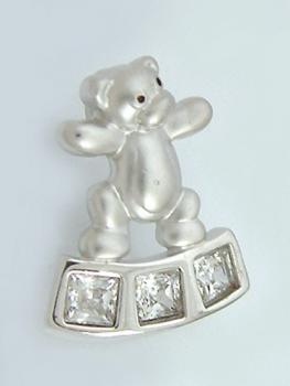 Teddybärchen Silber 925 mit Zirkonias Anhänger Teddy Silberteddy Silberanhänger