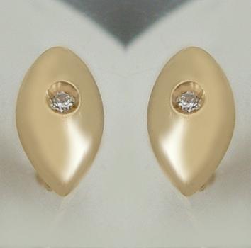 Ohrstecker Gold 585 mit Zirkonia Ohrringe Navette Ohrschmuck Ohrstecker