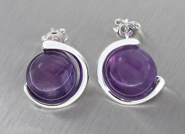 Ohrstecker Silber 925 mit Amethyst - tolle Silberohrstecker edle Silberohrringe