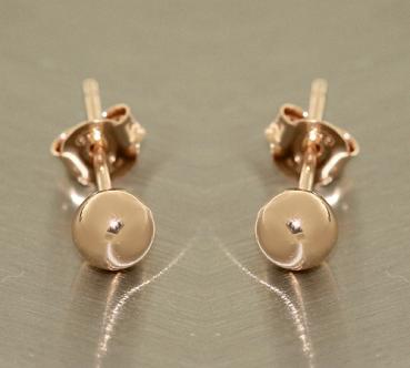 4 mm Kugel Ohrstecker Silber 925 Rotgold vergoldet - Ohrschmuck Sterlingsilber