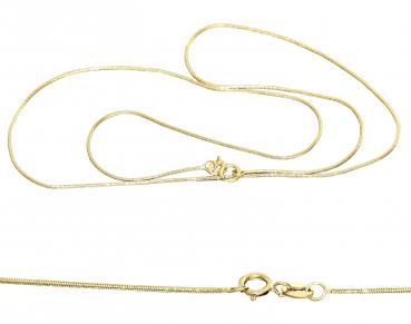 45 cm Schlangenkette echt Gold 585 - hochglänzende massive Goldkette - Halskette