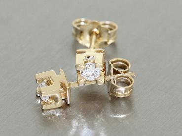 Ohrstecker mit Zirkonia Ohrschmuck Gold 585 Ohrringe Goldohrstecker 14 kt