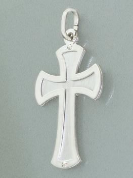 Modernes Kreuz Silber 925 - Silberkreuz matt glänzend - Anhänger Silberanhänger