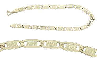 Goldarmband 585 flaches Armband 19 cm Gold 14 kt Armkette Dekorglieder