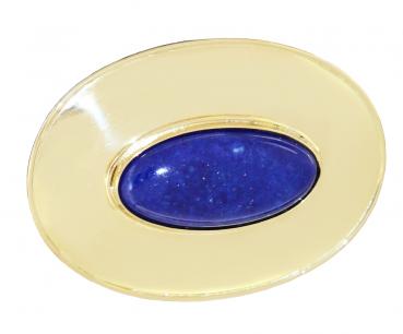 Große ovale Brosche Gold 750 mit Lapislazuli Goldbrosche 18 kt von Ascione