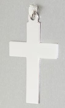 Schlichtes großes Kreuz Silber 925 - Silberkreuz rhodiniert - Silberanhänger 925