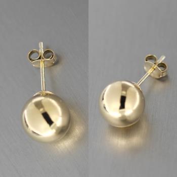 10 mm Kugel Ohrstecker Silber 925 Gold Silberohrstecker vergoldet Kugel Ohrringe