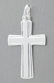 Massives Kreuz Silber 925 - Anhänger Silberkreuz - schlichter Silberanhänger 925