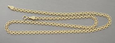 Flaches Collier Gold 585 Goldkette 45 cm Kette Gold Halskette geschliffen Damen