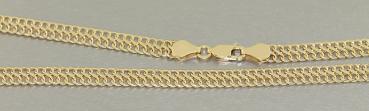 Breite Goldkette 585 - elegantes flaches Collier - 45 cm Kette Gold - Halskette