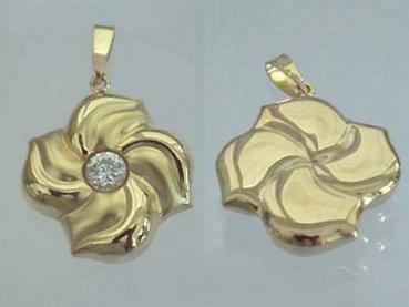 Blickfang!!! Edler Anhänger in Gold 375 - Blume - Goldanhänger - Goldblume 9 kt