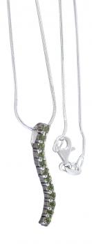 Anhänger mit Kette Silber 925 - Schlangenkette Peridot Zirkonias Sterlingsilber