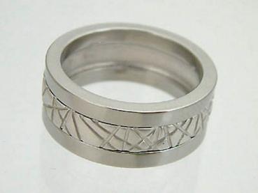 Designerring in Silber und Edelstahl - Modell Astra - breiter Silberring massiv