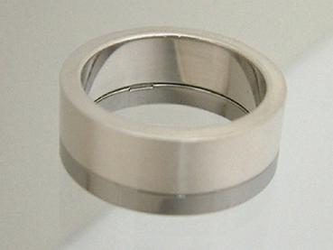 Designer Ring Silber - SILBER 925 und Edelstahl - Bandring - massiver Silberring