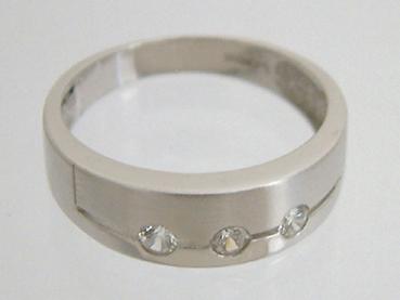 Silberring 925 mit Zirkonias - teilweise mattiert - trendiger Ring Silber