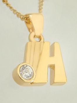 H - Schmuckset - Kette und Anhänger Buchstabe H mit Panzerkette Gold pl