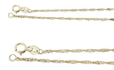 Feine massive Goldkette 585 Singapurkette 1,4 mm Ø Halskette 14 Kt. Kette 42 45 50 cm