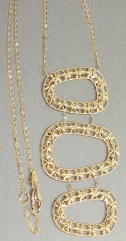 Collier Gold 750 Goldkette mit Design Anhänger Halskette 18 kt Gelbgold - 8, 1gr