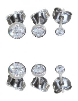 Ohrstecker echt Silber 925 Zirkonia Ohrringe Damen Herren Kinder Schmuck Solitär