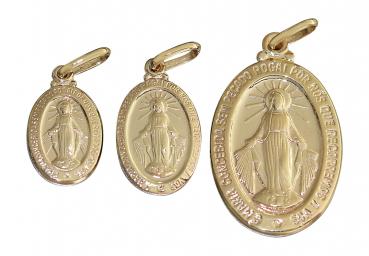 Anhänger Hl. Maria Gold 585 / 14 Kt. wundertätige Madonna Immaculata Milagrosa