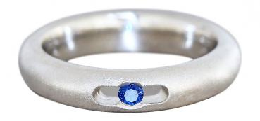 Silberring 925 Zirkonia blau Solitär massiver Ring Silber Bandring Damenring