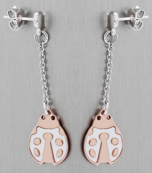 Hobra Shop Ohrhanger Silber 925 Rosegold Marienkafer Mit Perlmutt Ohrstecker Ohrringe Damen