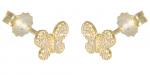 Kleine Schmetterling Ohrstecker Gold 585 Zirkonias Ohrringe Kinder Mädchen 14 Kt